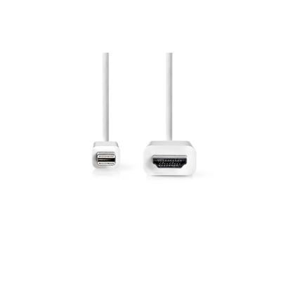 Nedis Mini Displayport-Kabel - DisplayPort 1.2 - Mini DisplayPort Stecker - HDMI Stecker - 21.6 Gbps - Vernickelt - 2.00 m - Rund - PVC - Weiss - Label Image