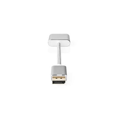 Nedis DisplayPort Cable - DisplayPort Male - DVI-D 24+1-Pin Female - 1080p - Gold Plated - 0.20 m - Round - Braided - Silver - Cover Window Box Image