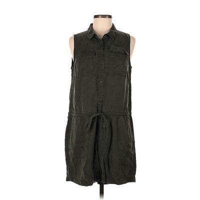 Banana Republic Factory Store Romper Collared Sleeveless: Green Solid Rompers - Women's Size 8