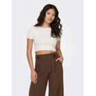 Kurzarmpullover JDY "JDYCIRKELINE S/S CROP TOP KNT NOOS", Damen, Gr. M (38), rot (cloud dancer), Strick, Obermaterial: 80% Viskose, 20% Nylon, unifarben, modisch, Rundhals, Kurzarm, Pullover