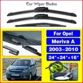 Per Opel Meriva A 2003-2010 spazzole tergicristallo anteriore posteriore per Auto tergicristalli in gomma morbida parabrezza automatico 24 "+ 24" + 16 "2007 2008 2009
