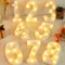 21 cm Luce calda Mini Figura Lampada da notte a LED Numero 0-9 Cornice Marquee digitale Segno