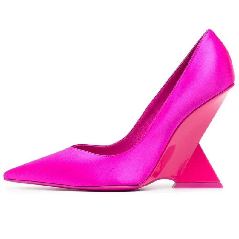 Runway Damen High Heels Pumps 2026 Designer-Schuhe aus Lackleder mit spitzer Zehenpartie, Slingback, flach, Luxusmarke, ausgefallener Absatz, Damenschuhe