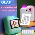 OlPG-Appareil photo numérique pour enfants impression thermique instantanée mini photographie
