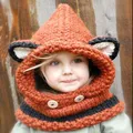 Winter Kinder Fuchs Ohren handgemachte Mütze Hut Schal Sets für 1 ~ 10 Jahre alte Kinder Mädchen