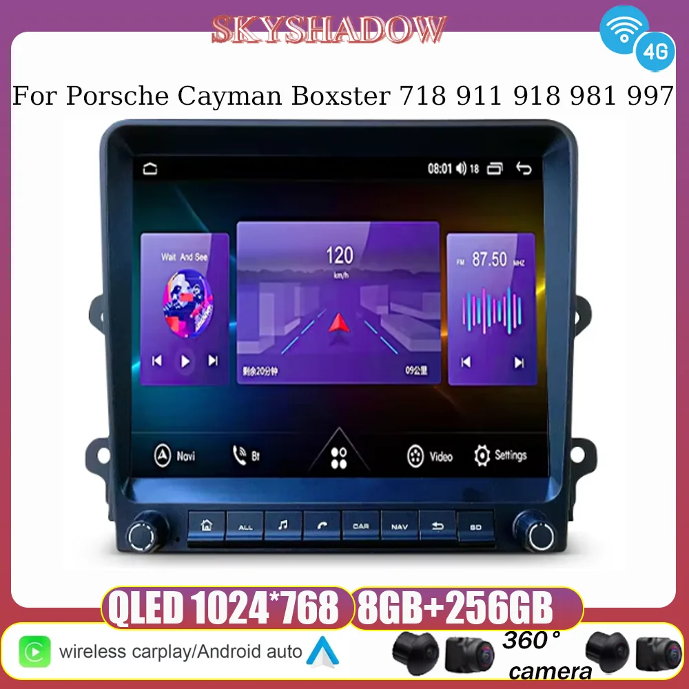 12G + 256G Carplay Auto Android 13,0 8,4 "Auto DVD Player Radio GPS Wifi Bluetooth für Porsche Cayman Boxster 718 911 918 981 997 Image