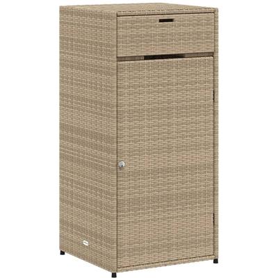 Gartenschrank Beige 55x55x111 cm Poly Rattan Vidaxl Image
