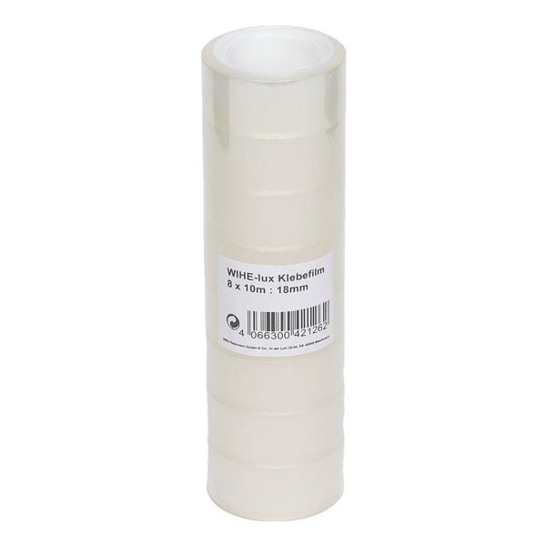 Willy Heckmann 8er-Stange Klebefilm transparent, 18 mm/10 m (B/L) transparent, 1.8 cm Image