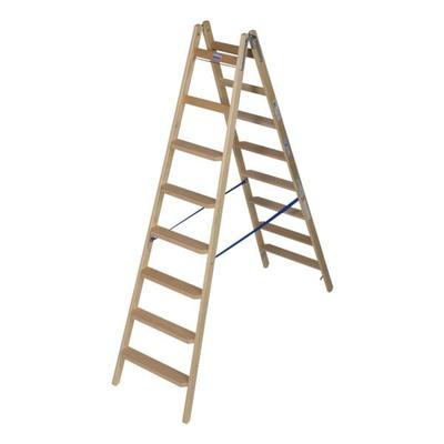 Krause Holz Doppelleiter »STABILO« 2x 8 Stufen braun, 240 cm