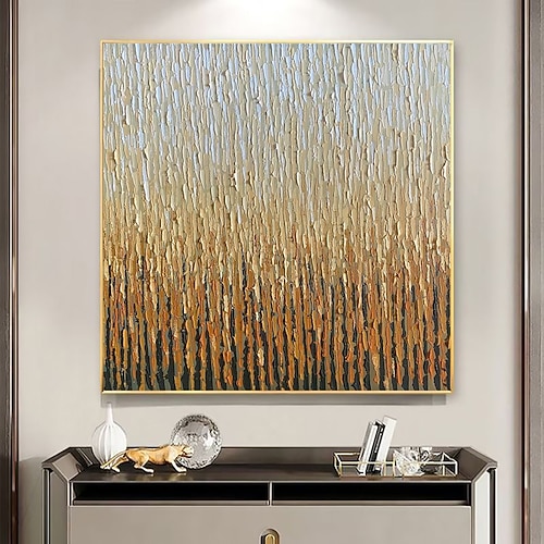 handgemachtes Ölgemälde Leinwand Wandkunst Dekoration nordisch leicht luxuriös abstrakte Vergoldungsstruktur für Wohndekor gerolltes rahmenloses ungedehntes Gemälde Image