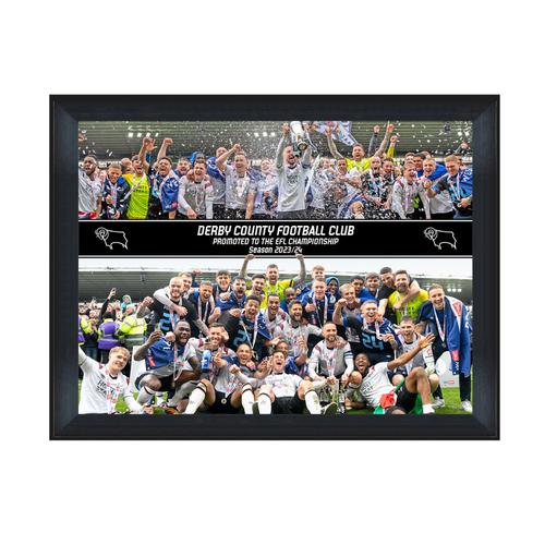 Derby County Promoted 24 Celebration Glasrahmen – 8 x 6 Zoll