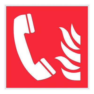 Panneau Téléphone incendie rouge - Rigide 200x200mm - 4220321