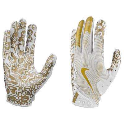 Nike Vapor Jet 8.0 Metallic Adult Football Gloves White/Metallic Gold