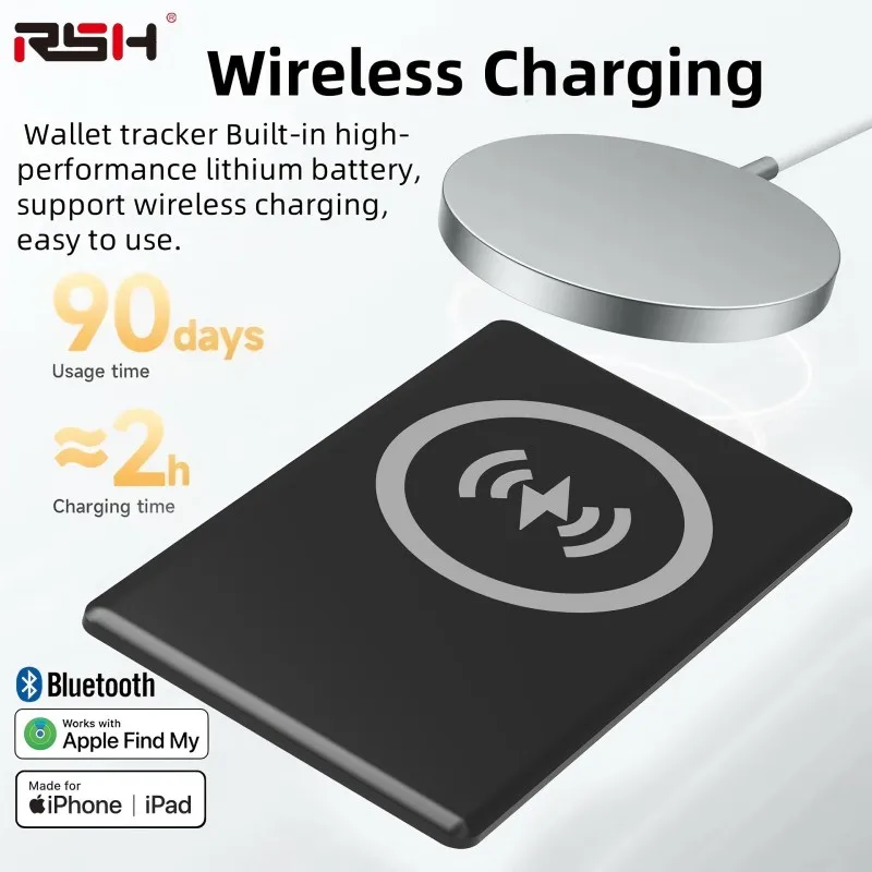 Für Apple finden Sie meine Smart Air Card Finder GPS-Tracker Bluetooth-Locator IPX6 aufladbare ultra dünne Smart-Tag-Brieftasche für iPhone Image