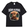 Bober Kurwa Bobr Funny Meme T-Shirt uomo donna moda Hip Hop manica corta T-Shirt larghe 100% cotone
