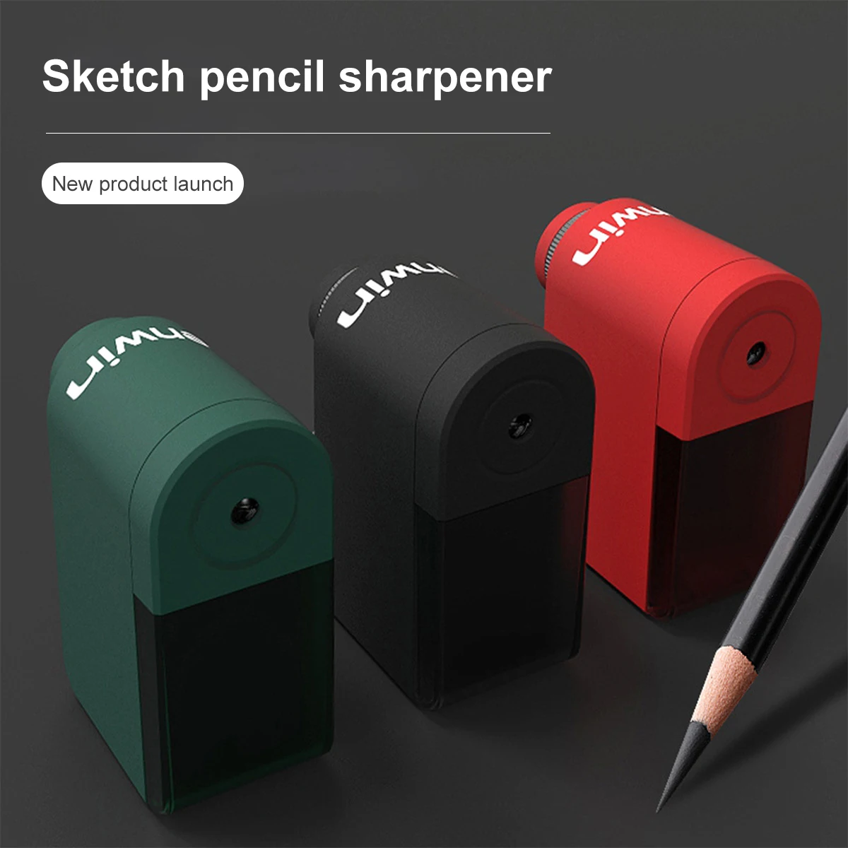 Bleistiftspitzer, 10, Dickeinstellung, Kunststudent, handgekurbelter Kunststoff-Bleistiftspitzer, Schreibwaren, Schule, Bürobedarf Image