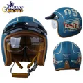 Motorrad helm Retro Moto Helm 3/4 Open Face Helme Vintage Reiten Motocross Helm halbes Gesicht