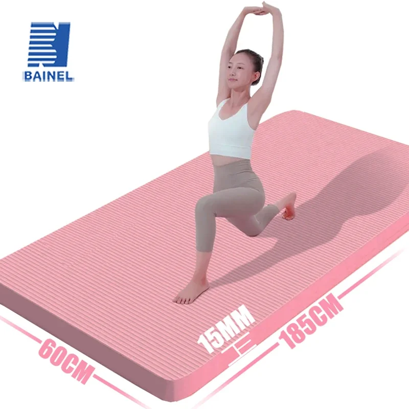 Tapis de yoga antidérapant de 15 mm d'épaisseur Tapis de fitness pour sports environnementaux NBR Tapis de yoga en mousse confortable pour l'exercice familial Yoga Pilates