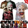 Sommer Horrorfilm Horror 3D-Druck T-Shirt Männer lässig Mode Thriller Clown Halloween Kurzarm Spaß