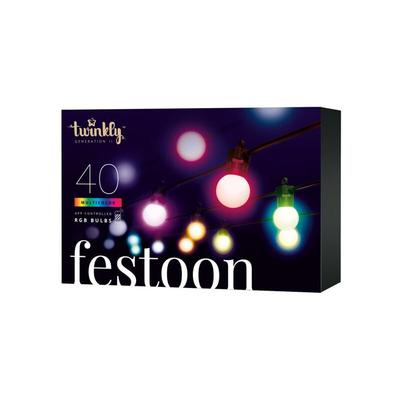 Festoon Girlande mit Steckdose IP44, 20m, 40 LEDs (Multicolor Edition) - Twinkly