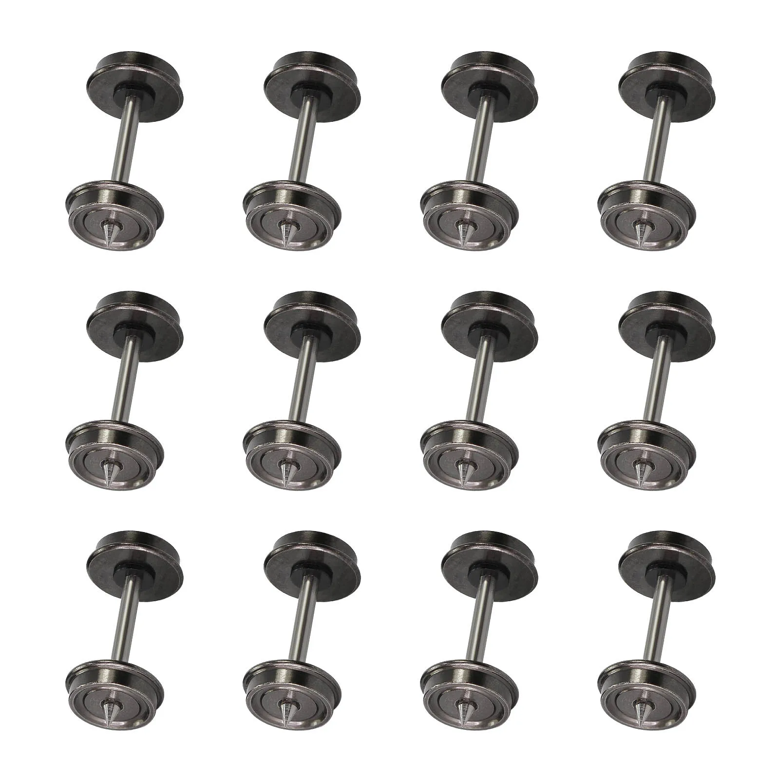 Evemodel 12pcs HO Scale 1:87 33" Metal DC Wheels for Model Trains DC Wheelsets C8725
