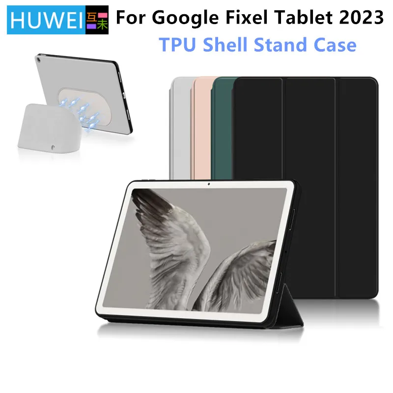 HUWEI Case for Google Pixel Tablet 2023 11 Inch PU Leather Tri-Folding Stand Case Cover for google pixel 11" Tablet 2023 Funda