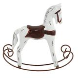 Wooden Rocking Horse Carved Painted Kids Toy Gift (White)