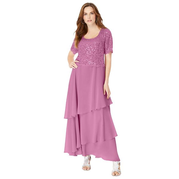 plus-size-womens-chiffon-tiered-maxi-dress-by-roamans-in-mauve-orchid--size-16-w-/