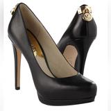 Michael Kors Shoes | Michael Kors Women’s Black Leather Hamilton Pumps, Nwt, Size 9.5 | Color: Black | Size: 9.5