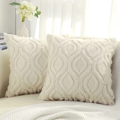 Homaxy Samt-Kissenbezug, weich, solide, dekorativ, quadratischer Kissenbezug für Sofa, Schlafzimmer, Image