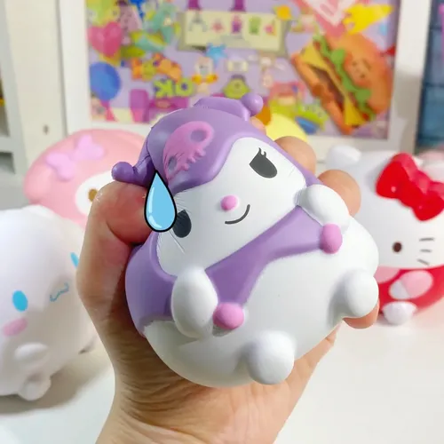 Kawaii Sanrio Puppe Dekompression Spielzeug Spaß Kuromi Cinna moroll Melodie Stress abbau Squishy