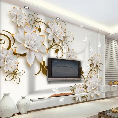 Benutzerdefinierte 3D räumliche Erweiterung Korridor Persönlichkeit Wandbild Tapete Schmuck Blume Image