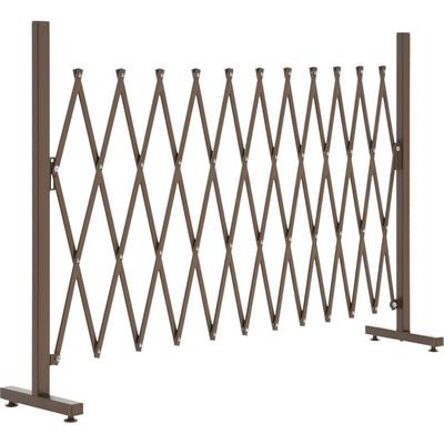 Scherengitter Absperrgitter Scherensperre ausziehbar 35-300cm Garten Alu Braun H103,5cm - Outsunny Image