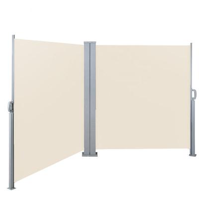 Doppelseitenmarkise ausziehbar freistehend Sichtschutz 600x180 cm Beige - Svita Image