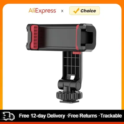 Multi-functional Phone Holder Clamp Phone Tripod Mount 360° Rotatable with Dual Cold Shoe Mounts for