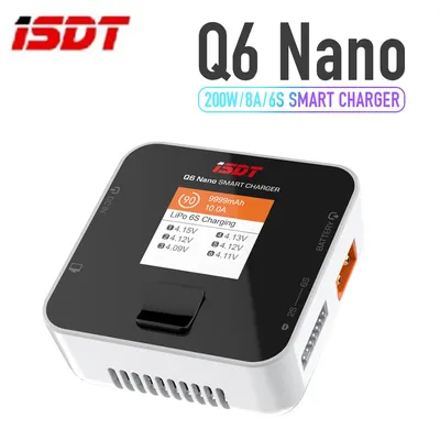 ISDT Q6 Nano BattGo 200W 8A Lipo Battery Charger white Pocket for RC Racing Drone Plane 1-6S Lipo
