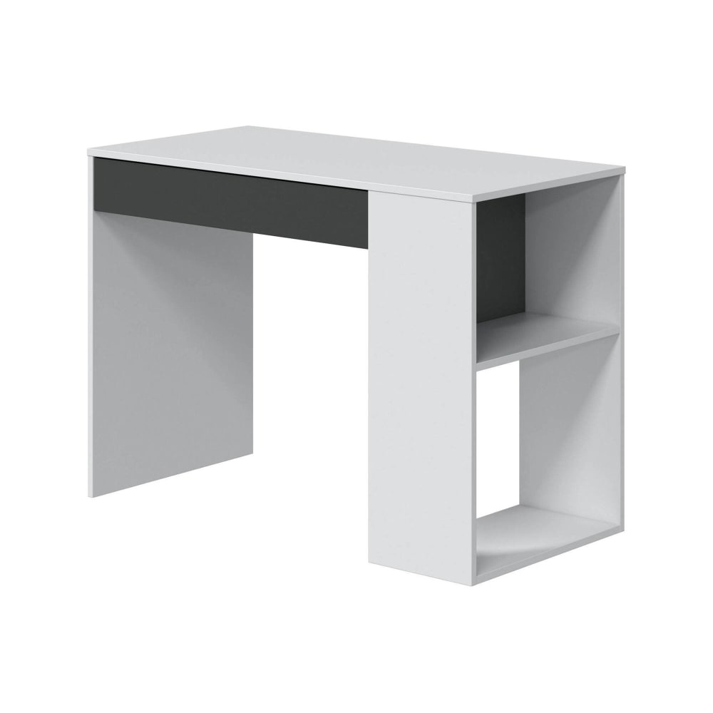 Bureau effet bois blanc, anthracite 101x50 cm