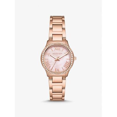 Michael Kors Mini Sage Pavé Rose Gold-Tone Watch Rose Gold One Size