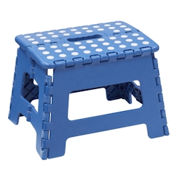 ARREGUI TB-022-A Kleiner Klapphocker, Falthocker, Tragbarer und Faltbarer Klapphocker, 150 Kg Belastbarkeit, Hocker für Küche, Bad, 22 cm hoch, Blau Image