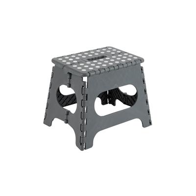 ARREGUI TB-027-G Kleiner Klapphocker, Falthocker, Tragbarer und Faltbarer Klapphocker, 150 Kg Belastbarkeit, Hocker für Küche, Bad, 27 cm hoch, Grau Image