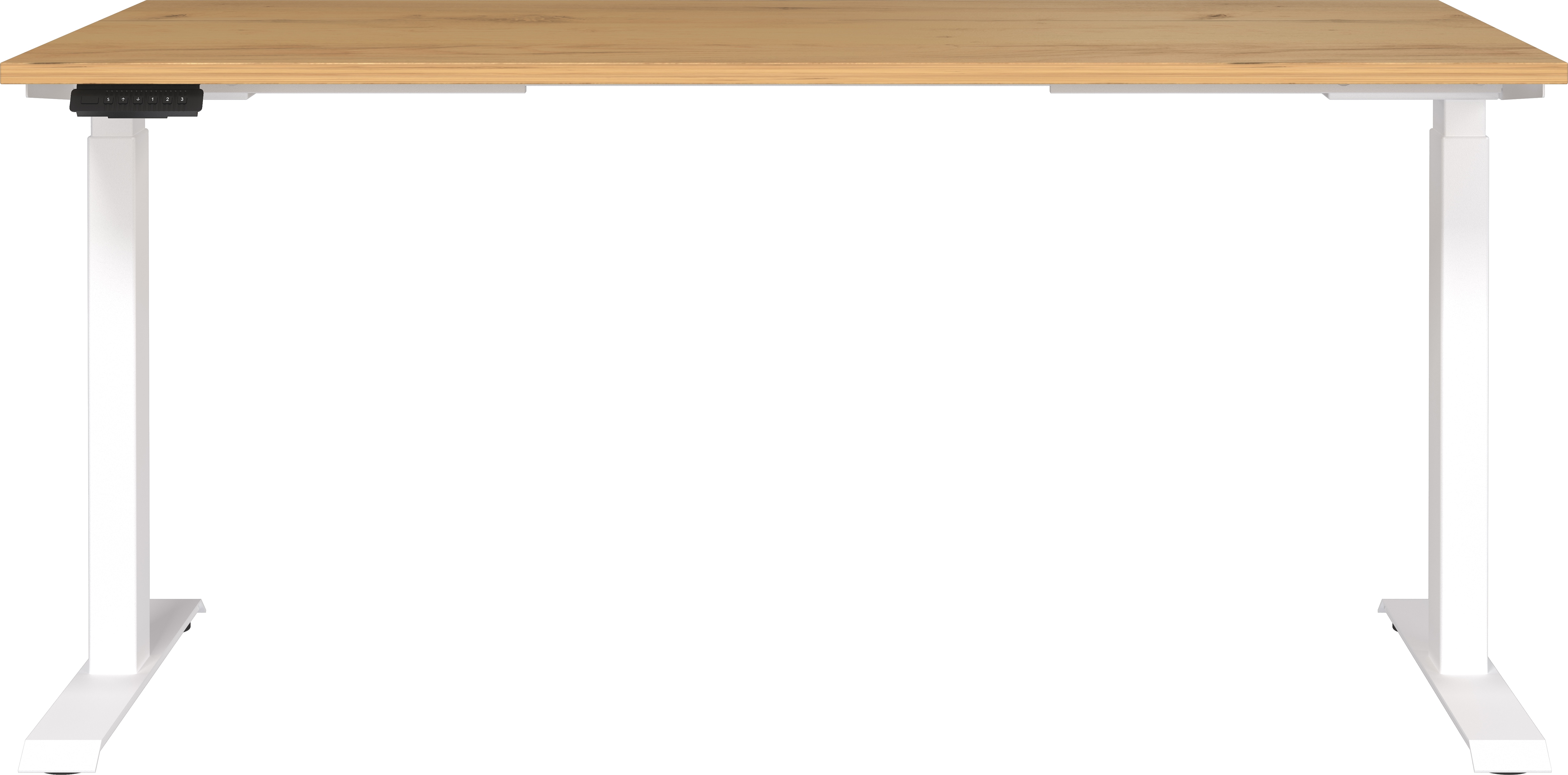 Schreibtisch GERMANIA "Jet, elektrisch höhenverstellbar", weiß (navarra, eiche, nachbildung, weiß, weiß, navarra, eiche, nachbildung), B:160cm H:72cm T:80cm, Tische, Schreibtisch, moderne Farbvariationen, Breite 120/140/160/180 cm, Made in Germany