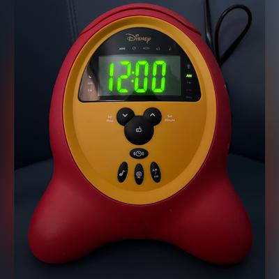 Disney Other | Disney Mickey Mouse Model Dcr5000-C Am/Fm Digital Clock Radio & Alarm Works | Color: Red/Yellow | Size: Os