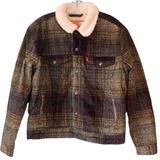 Levi's Jackets & Coats | Levi’s Sherpa Jacket With Faux Fur Lining - Tartan/ Plaid Corduroy | Color: Tan | Size: M