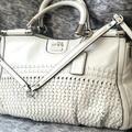 Coach Bags | Coach Madison Woven Carrie (Leather) | Color: White | Size: Os