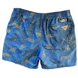 Columbia Shorts | Columbia Pfg Mens Swim Trunks Size Xl Blue Fish Graphic Print Lined Pockets Zip | Color: Blue/Yellow | Size: Xl