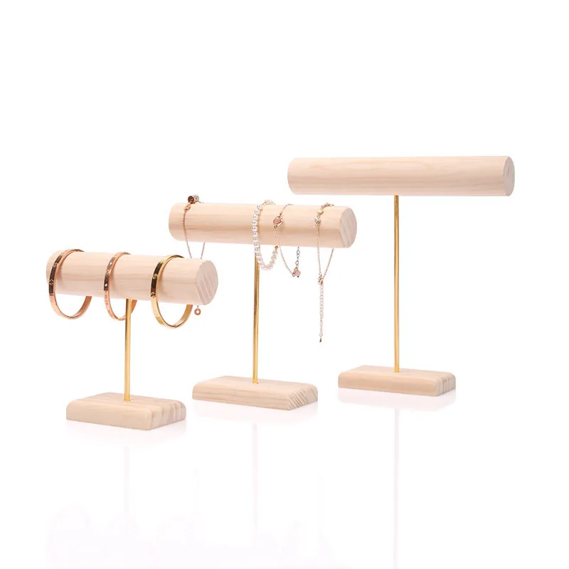 Einfacher Armbandständer aus massivem Holz, Armbanduhr aus massivem Holz, Seil, Blume, Wenwan, Gummiband-Ausstellungsständer Image