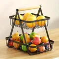Mir à fruits à 2 niveaux bols portables pour fruits et légumes pour la cuisine