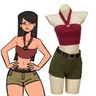 Tenues de cosplay sexy Heather pour femmes Anime Total Cos Drama Heather Costume Halter Neck