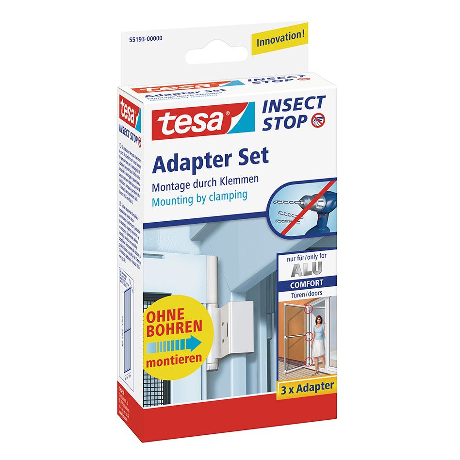 Tesa Fliegengitter Adapter-Set Türen Insektenschutz Anthrazit Image