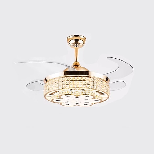 LED-Deckenventilatoren, 48 cm, 1-flammig, dimmbar, galvanisierte Oberflächen, moderner nordischer Stil, für den Außenbereich, Geschäfte und Cafés, nur dimmbar mit Fernbedienung Image